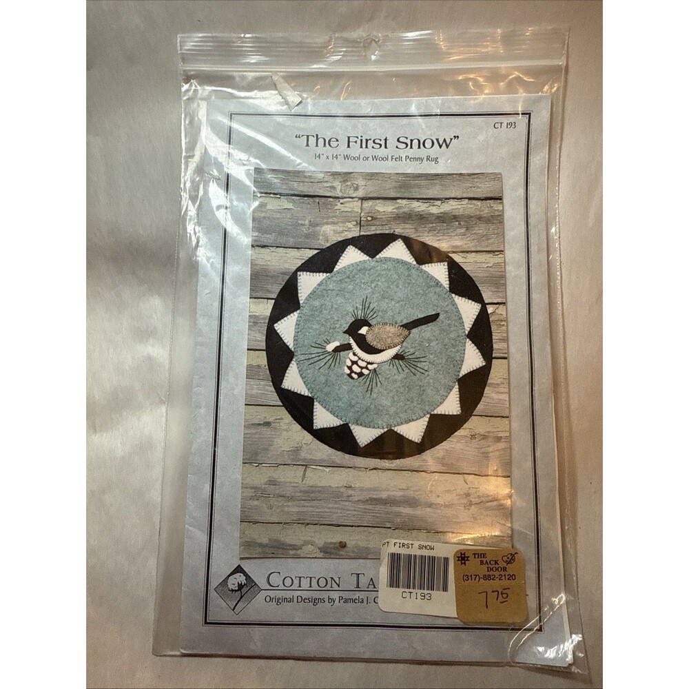 Cotton Tales “The First Snow” CT193 Wool Penny Rug Pattern Chickadee Bird NIP